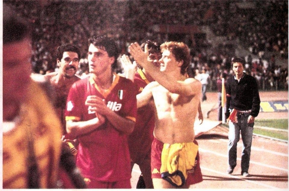 Giannini festeggia Coppa Italia 1984