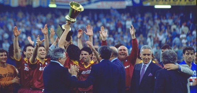 Giannini alza la Coppa Italia 1991