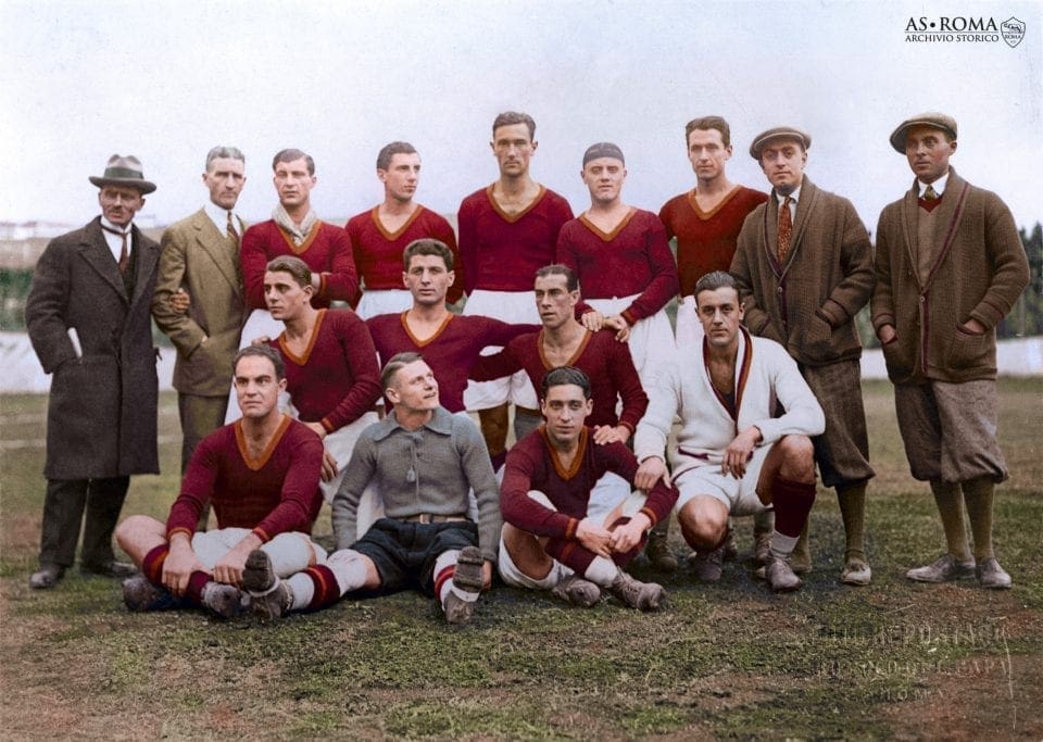 La Roma scesa in campo il 13.11.1927 contro la Juve