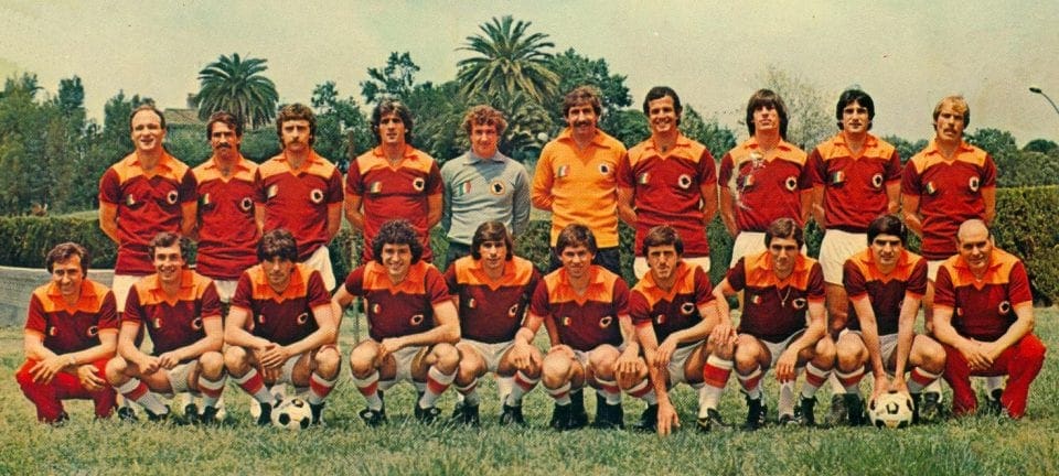 La Roma che affronta la Transatlantic Challenge Cup 1980