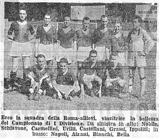 La formazione Allievi della Roma 1938-39