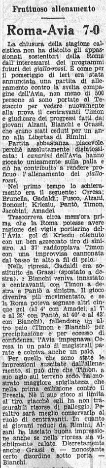 Commento a Roma-Avia del 6 giugno 1939