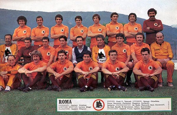 La Roma 1978-79 in maglia arancio