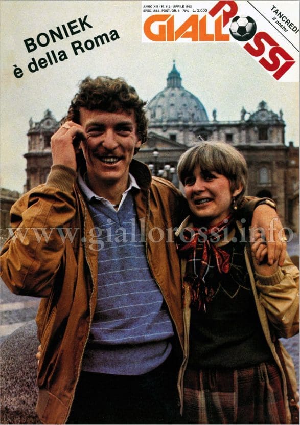 Zibì Boniek sulla cover di Giallorossi dell'aprile 1982